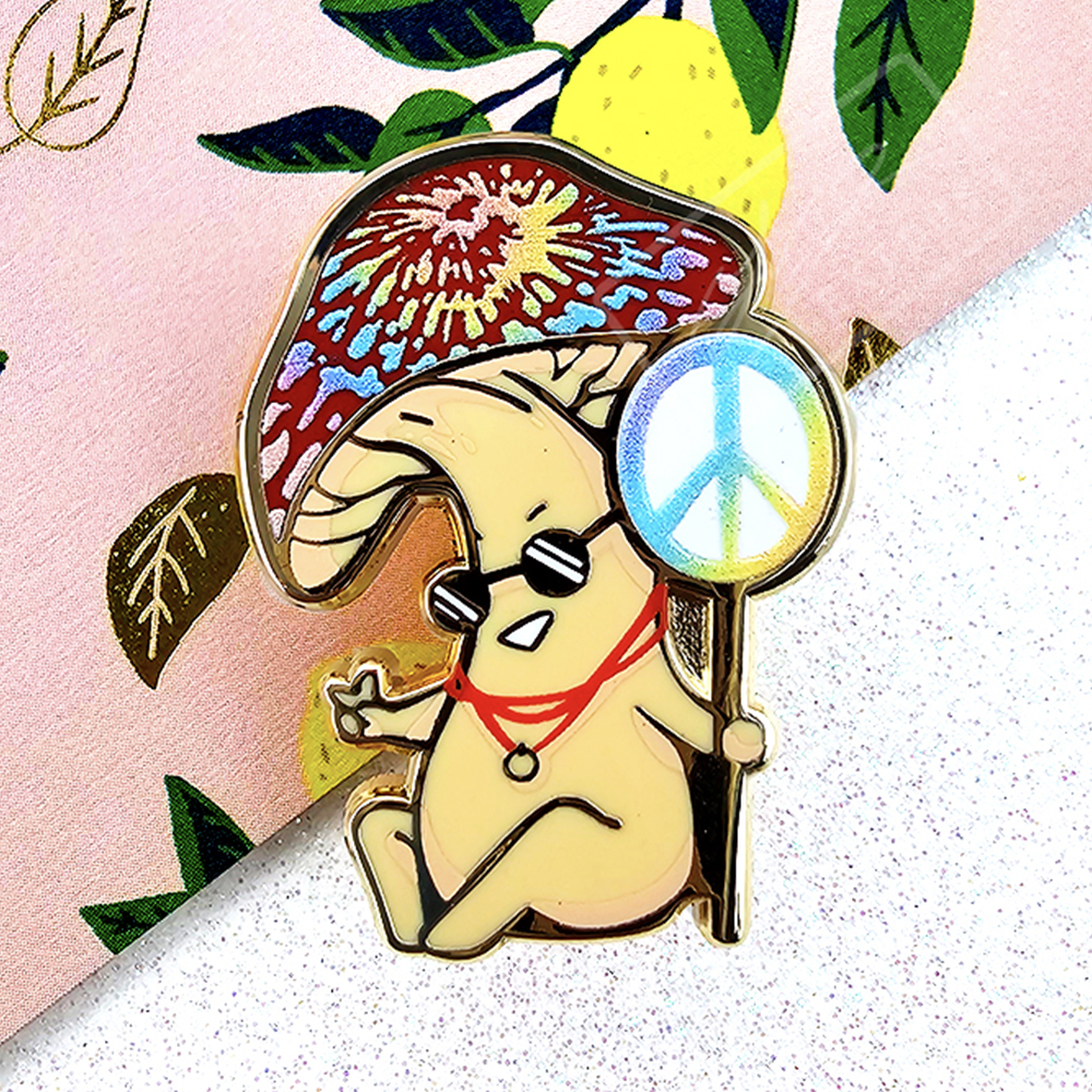 "Hippie Shroomie" Enamel Pin