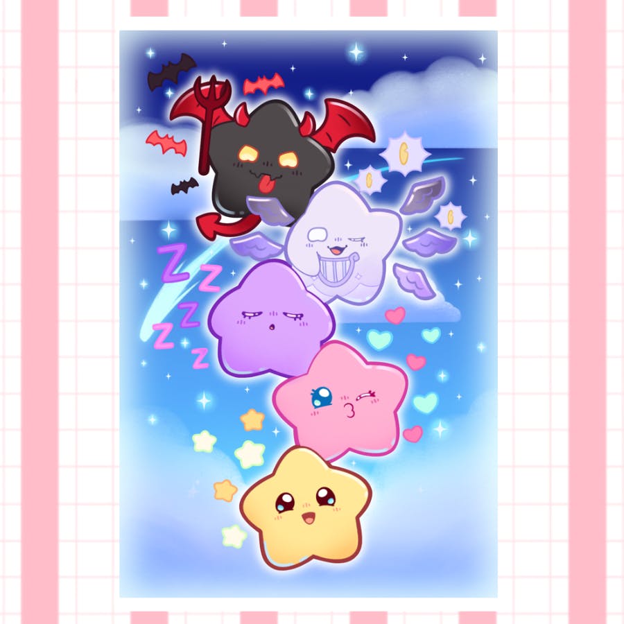 ⭐️Baby Star Group Shot Art Print Small (4x6”)⭐️