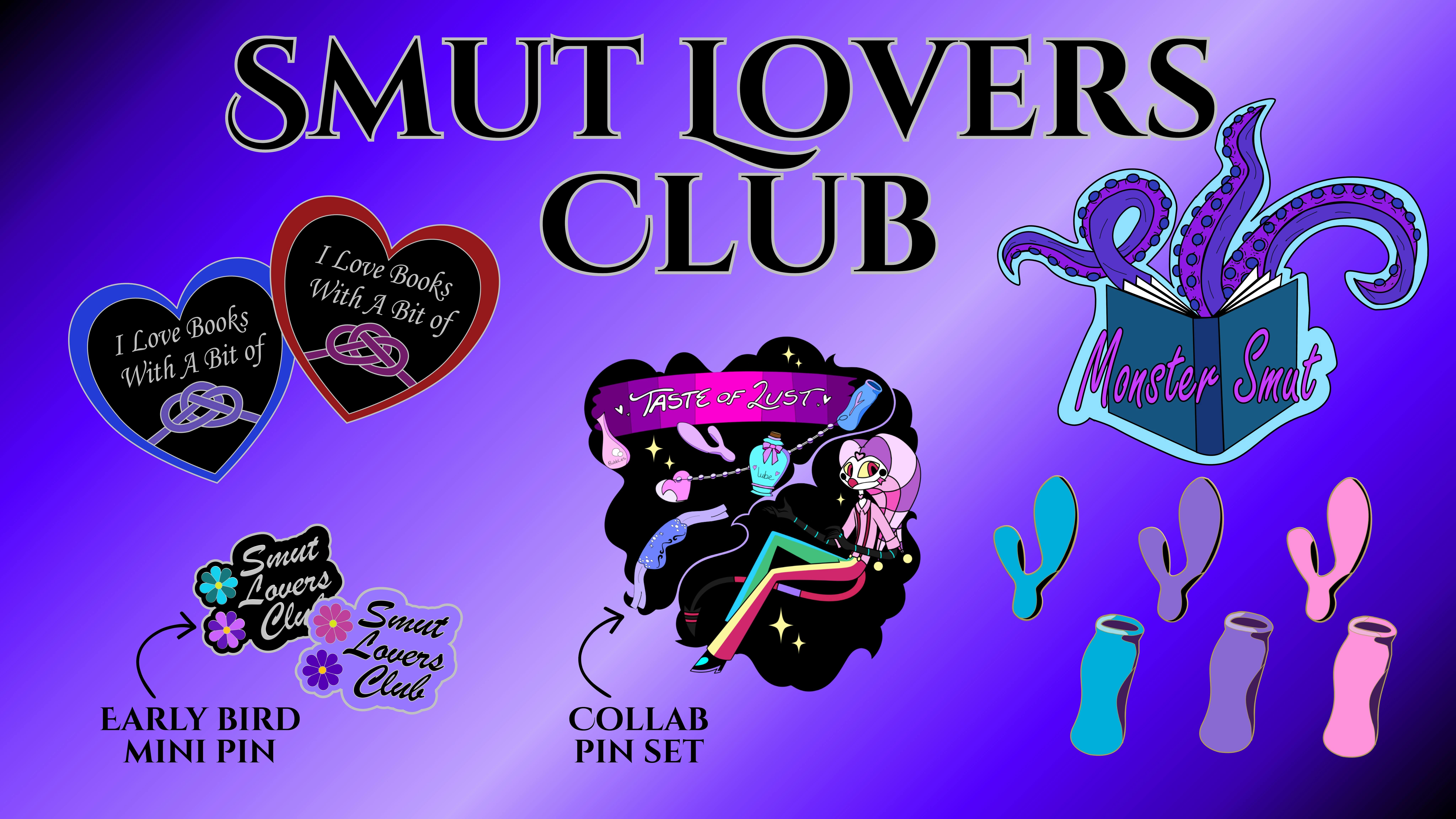 Smut Lovers Club Enamel Pins