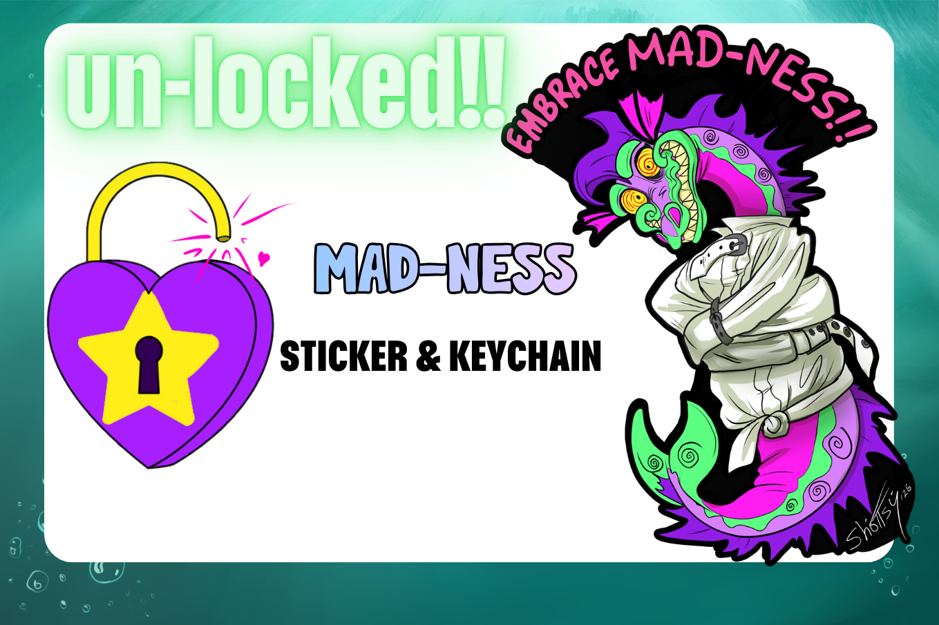 Unlock Mad Ness Sticker and Keychain