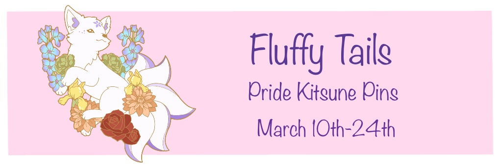 Fluffy Tails- Pride Kitsune Pins