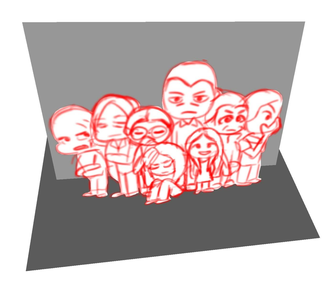 Humans clear, Visitors glow. Seperate Designs