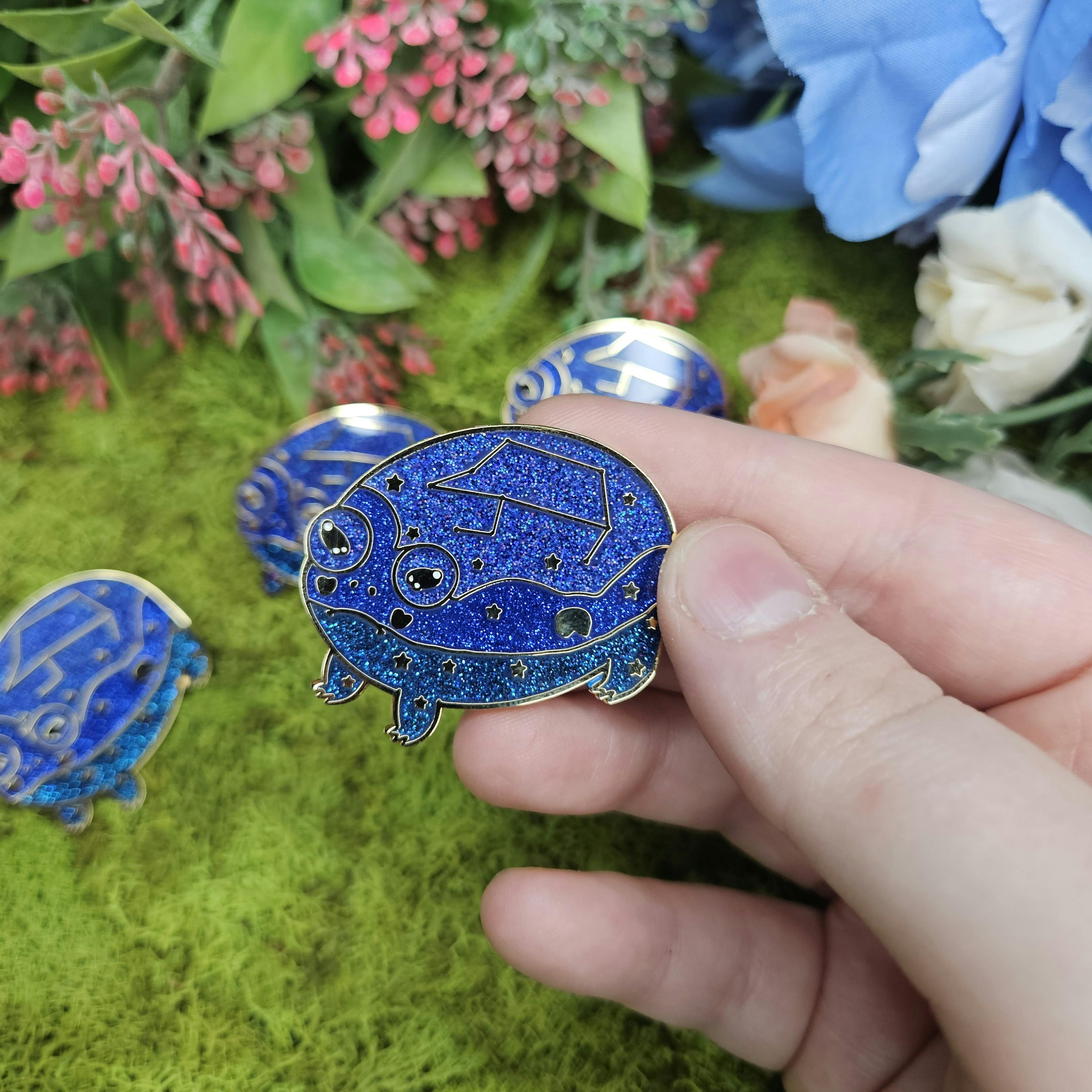 Night Sky Rain Frog Enamel Pin