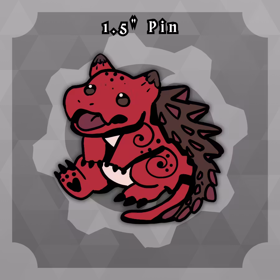 Dungeon Familiars: 1.5in Tarrasquette Molten Pin