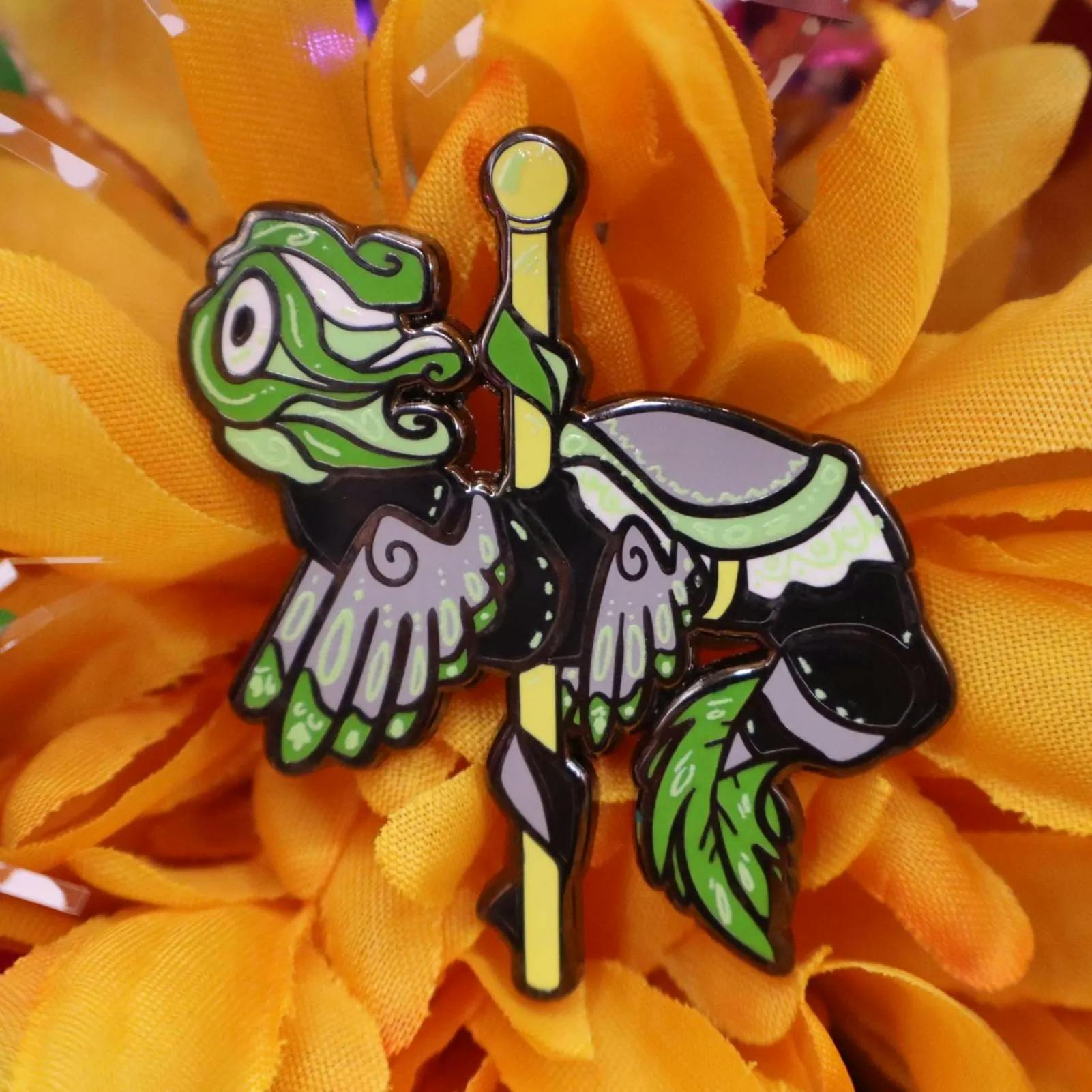 Aromantic flag Crawfordsville monster carousel pin