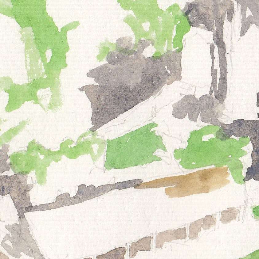 You pitch your tent in the orchard