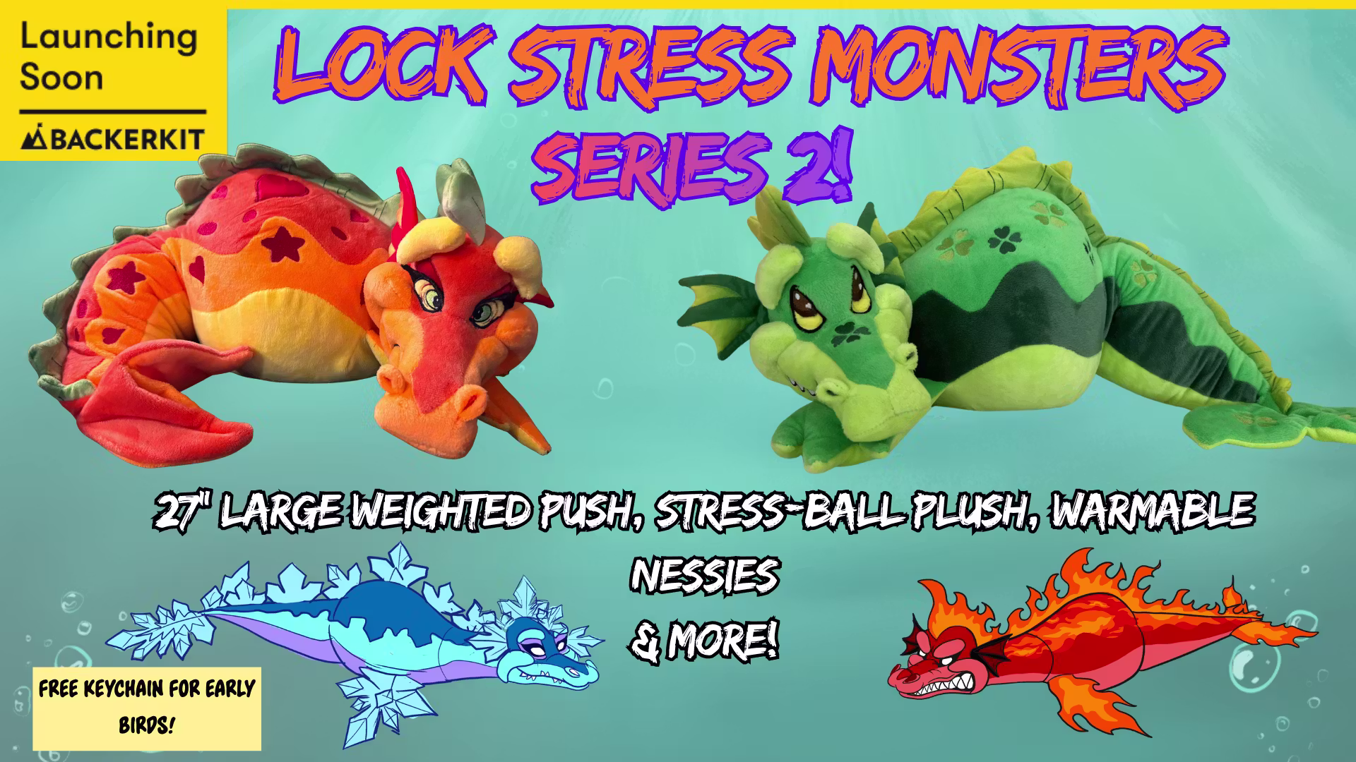 Lock Stress Monsters Weighted Plush (Series 2)