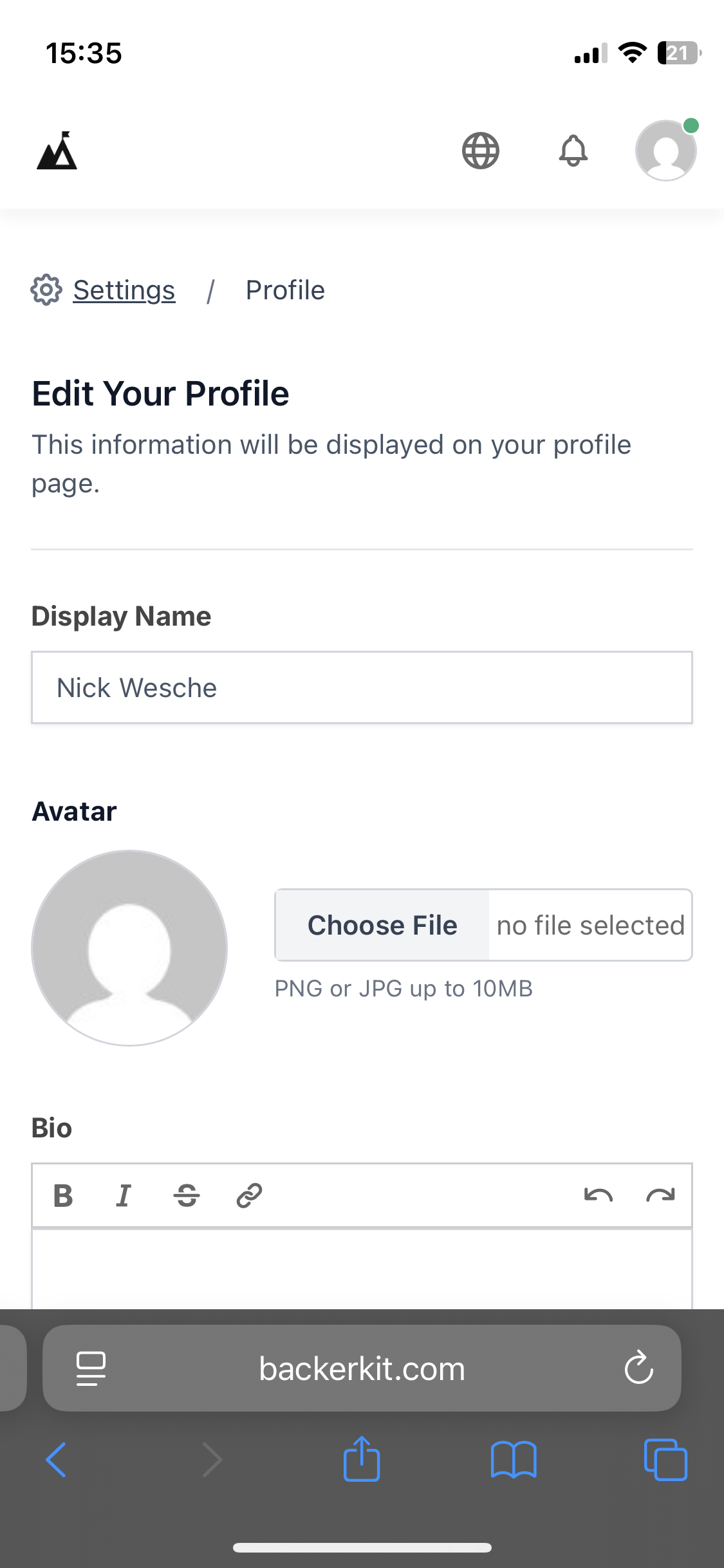 user avatar image for Nick Wesche