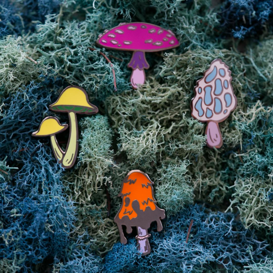 Psychedelic Mushroom Mini Pin Set