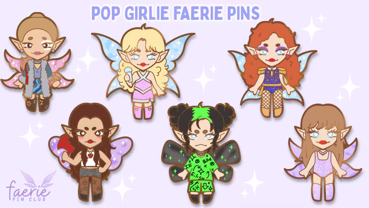 Faerie Pins: Pop Girlies
