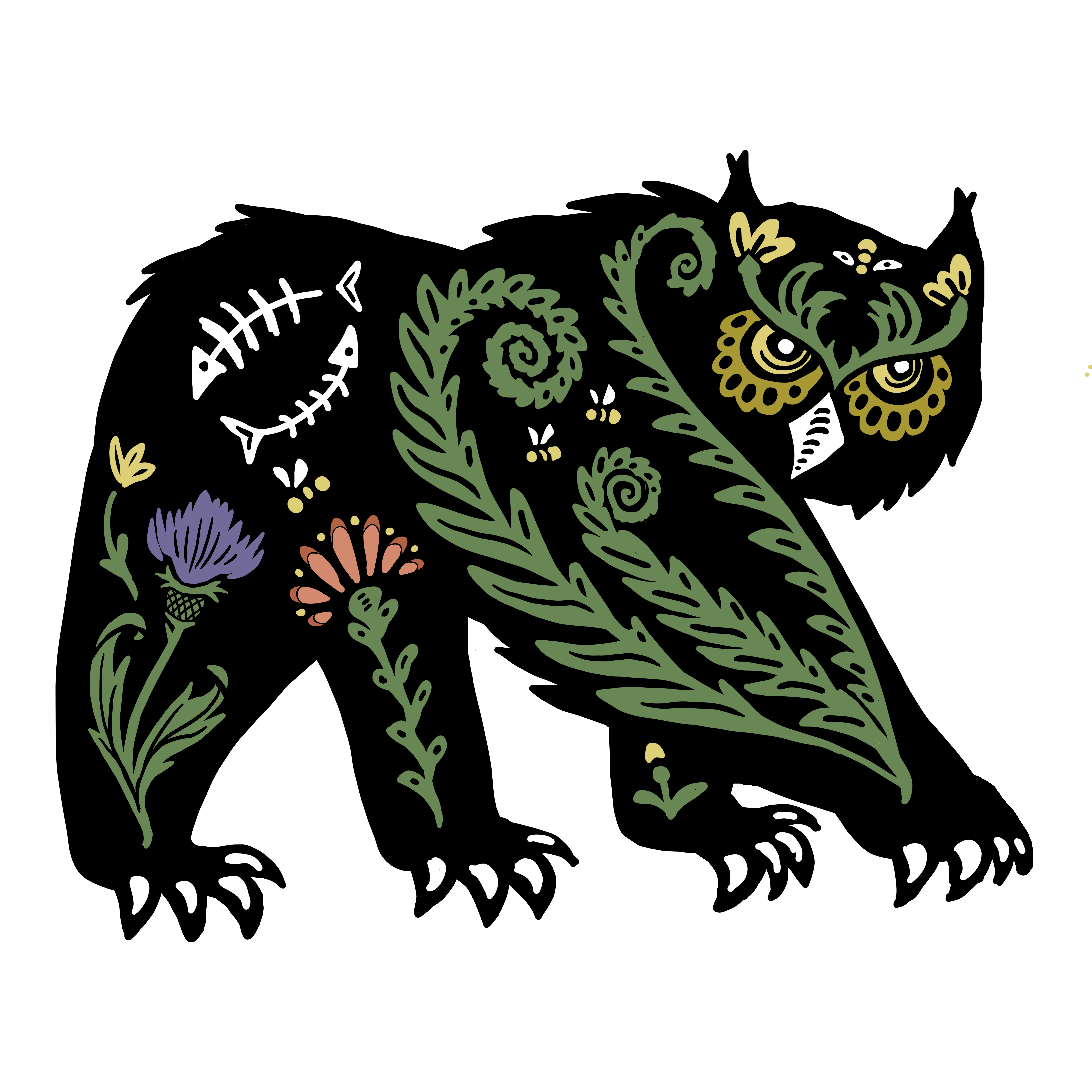 Folk Owlbear Pin