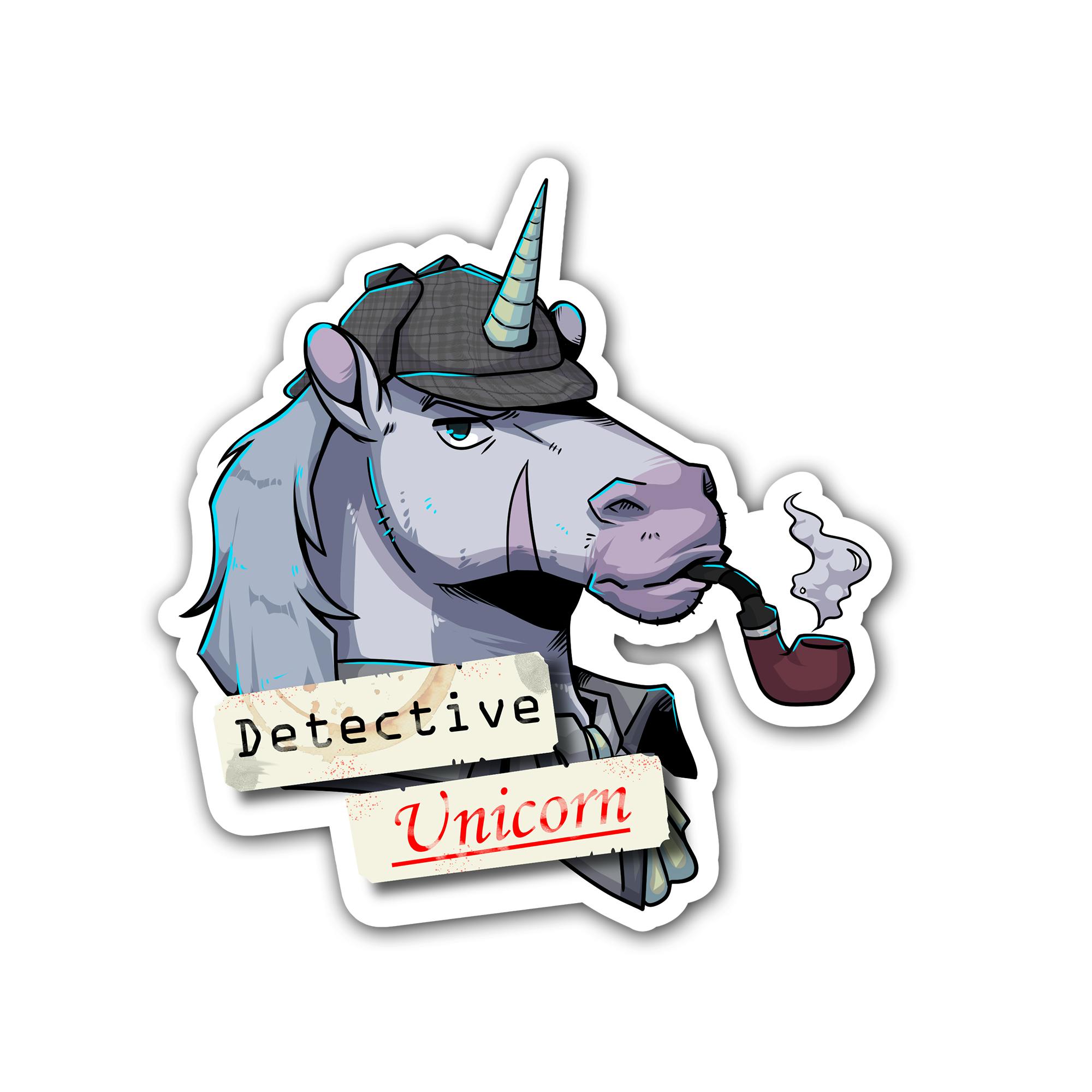 "Unicorn Detective" 3" Sticker