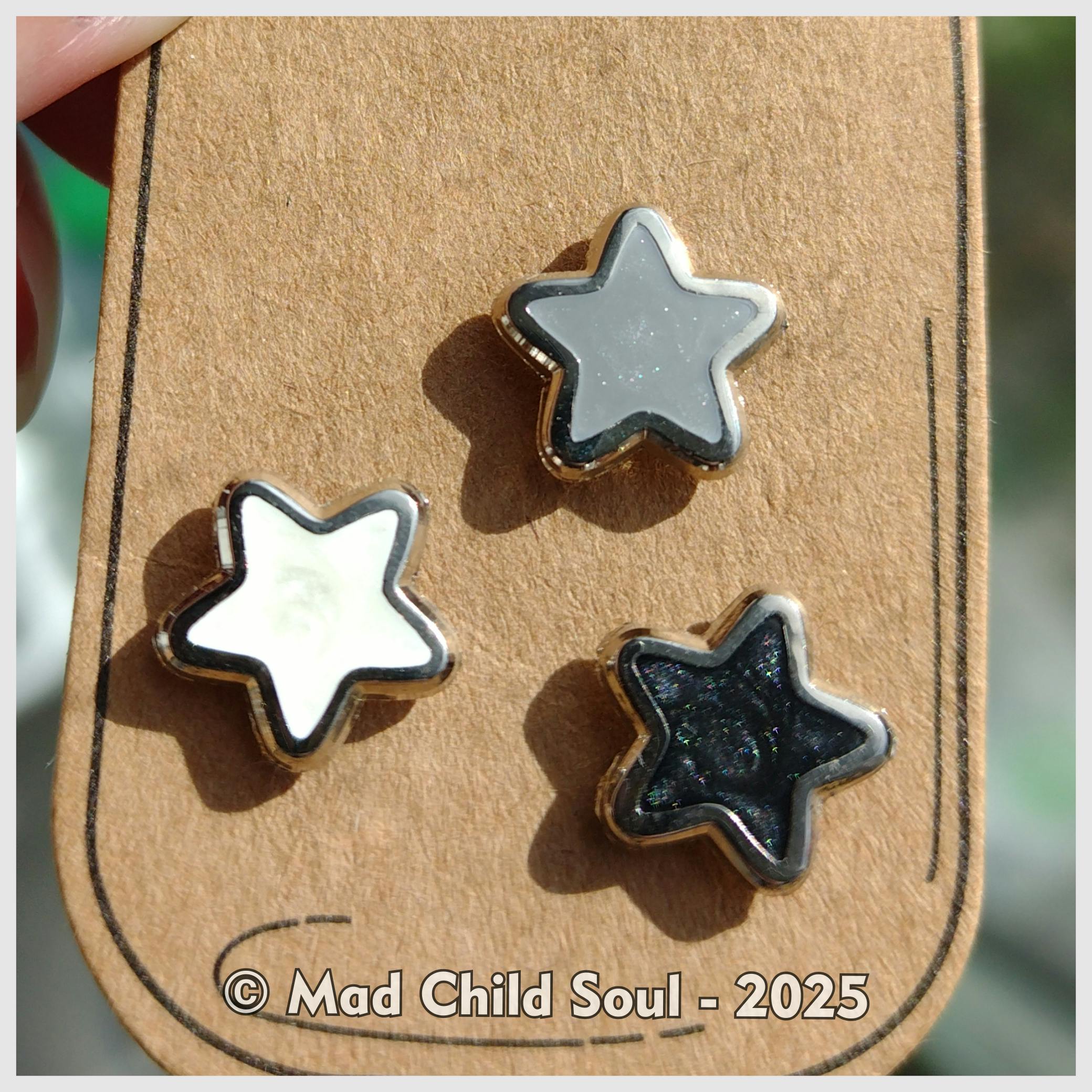 3x MINI PIN : Set Mini Star (silver)