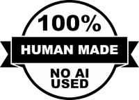 100% Human Made. No AI Used. Badge by Aimee Cozza.