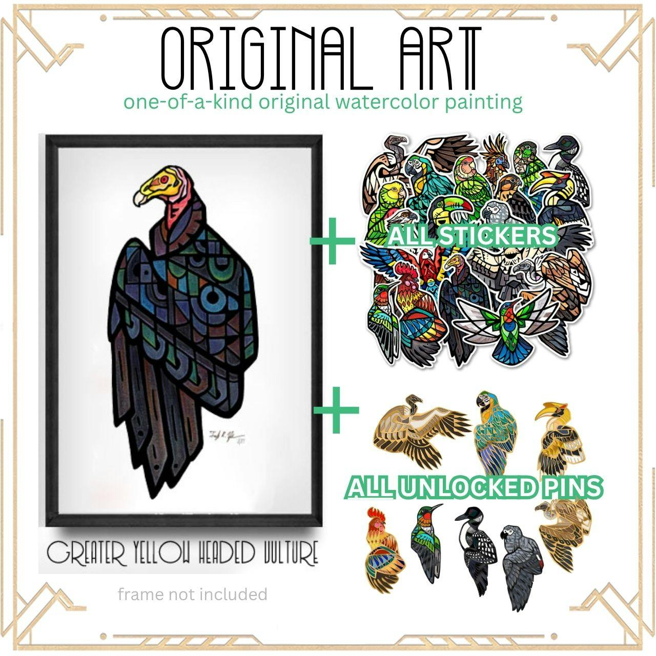 ★ Original Art: Yellow-Headed Vulture ★