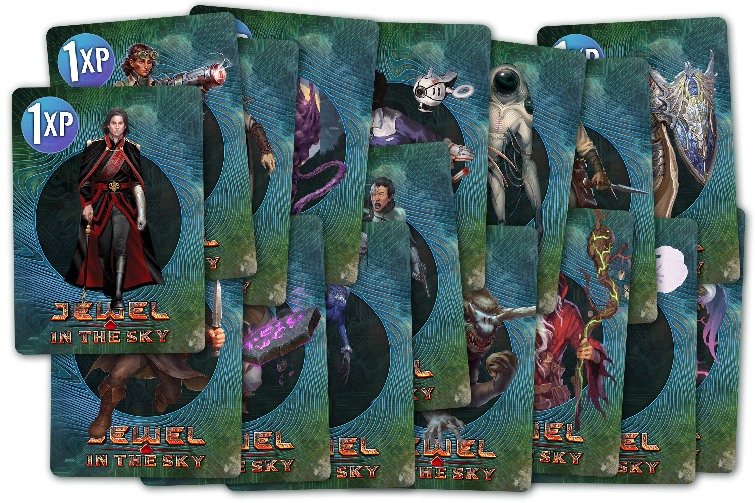 Mockup of the collection of XP cards accumulated so far.