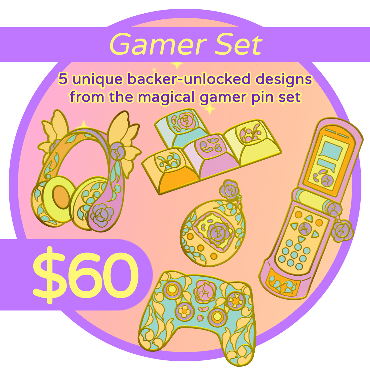 Magical Gamer Pin Set