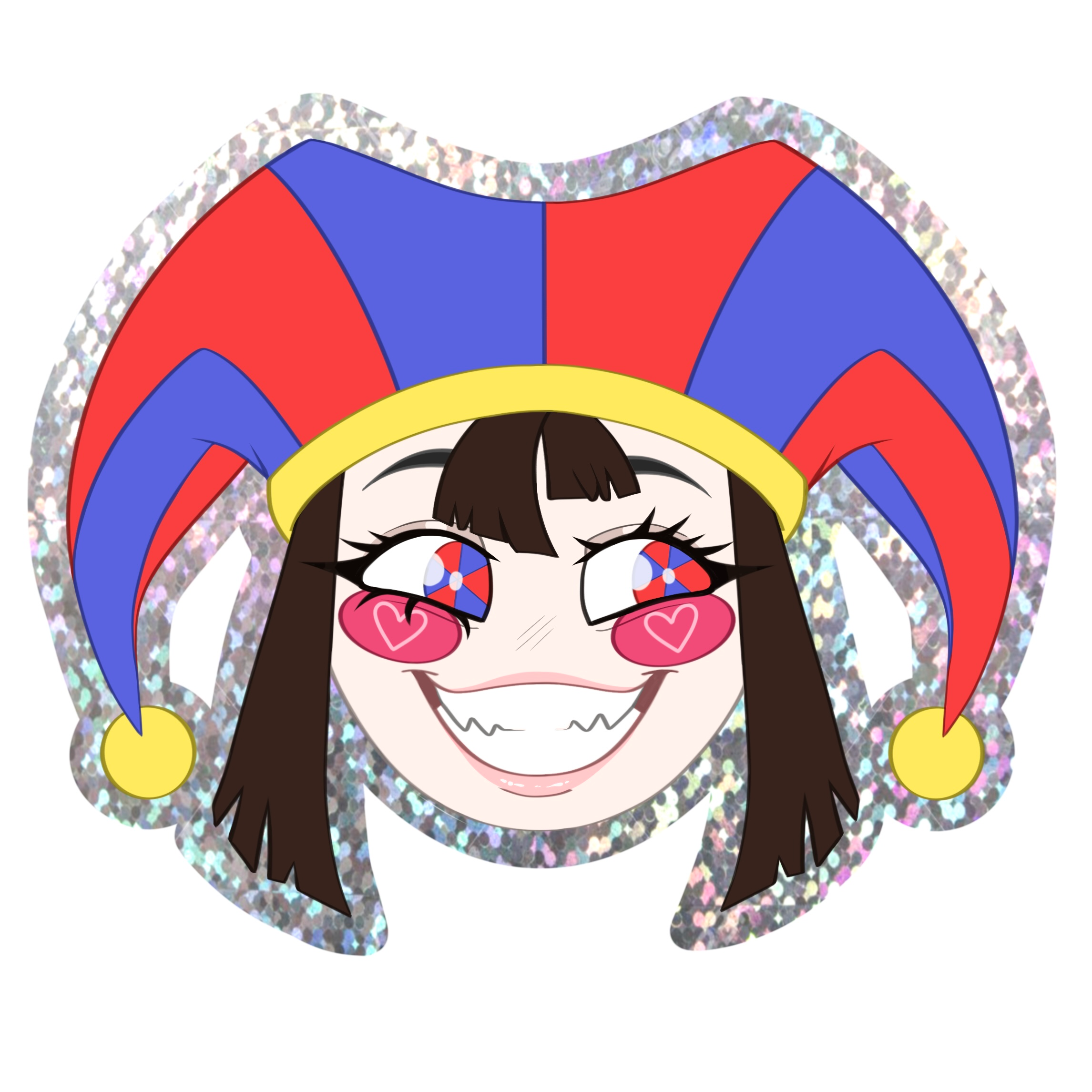 Pom-Pom Glitter Sticker