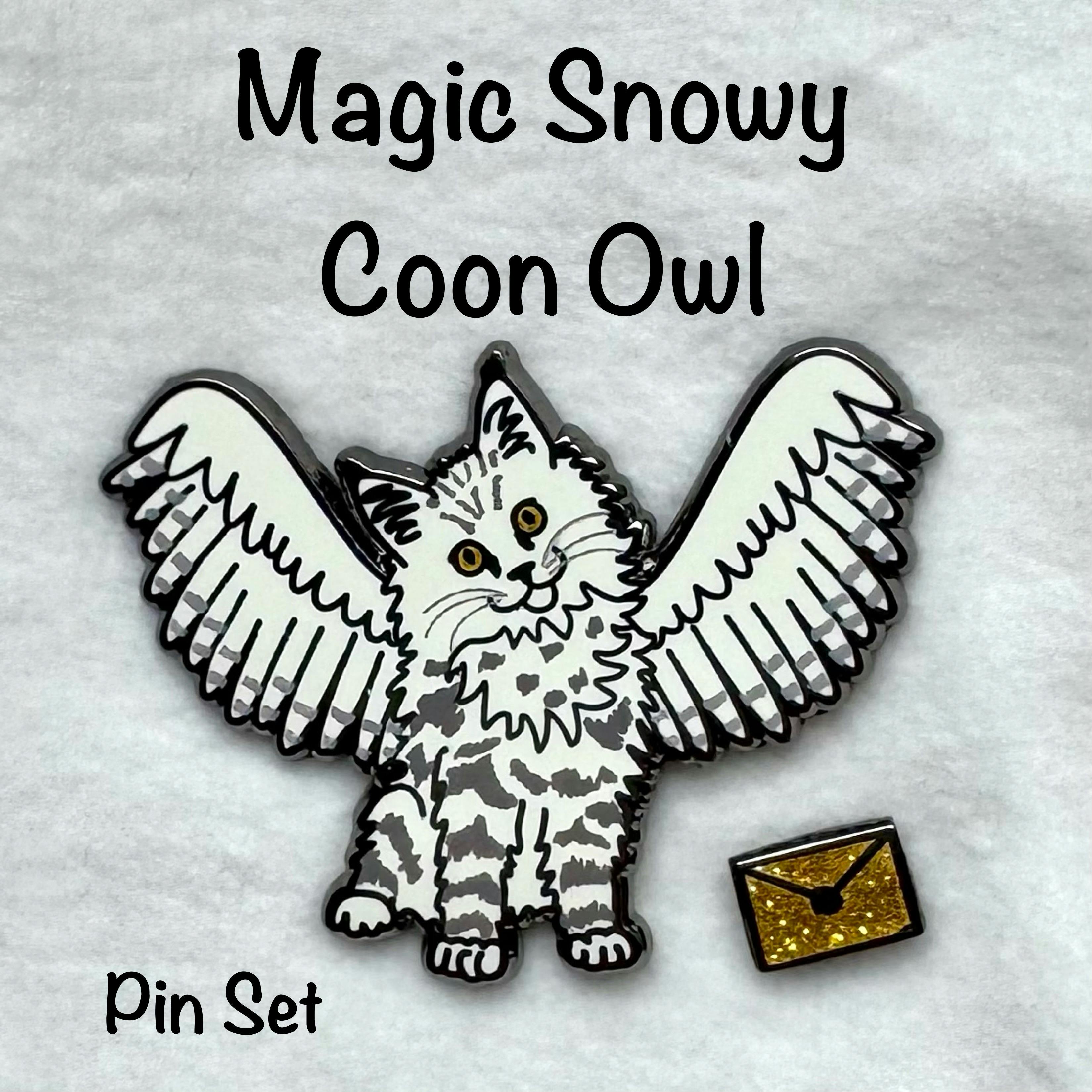 Snowy Coon Owl with Letter set