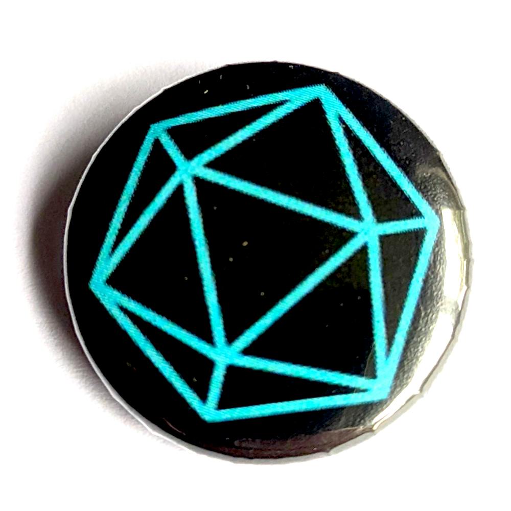  25mm D20 badge in turquoise