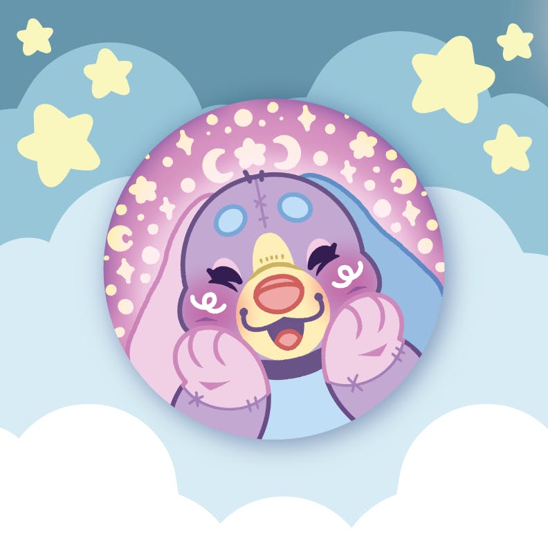 squishy mochi button badge!