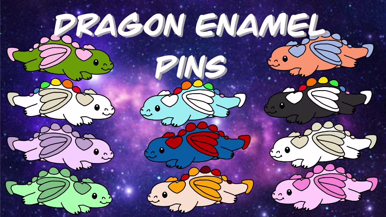 Dragon enamel pins