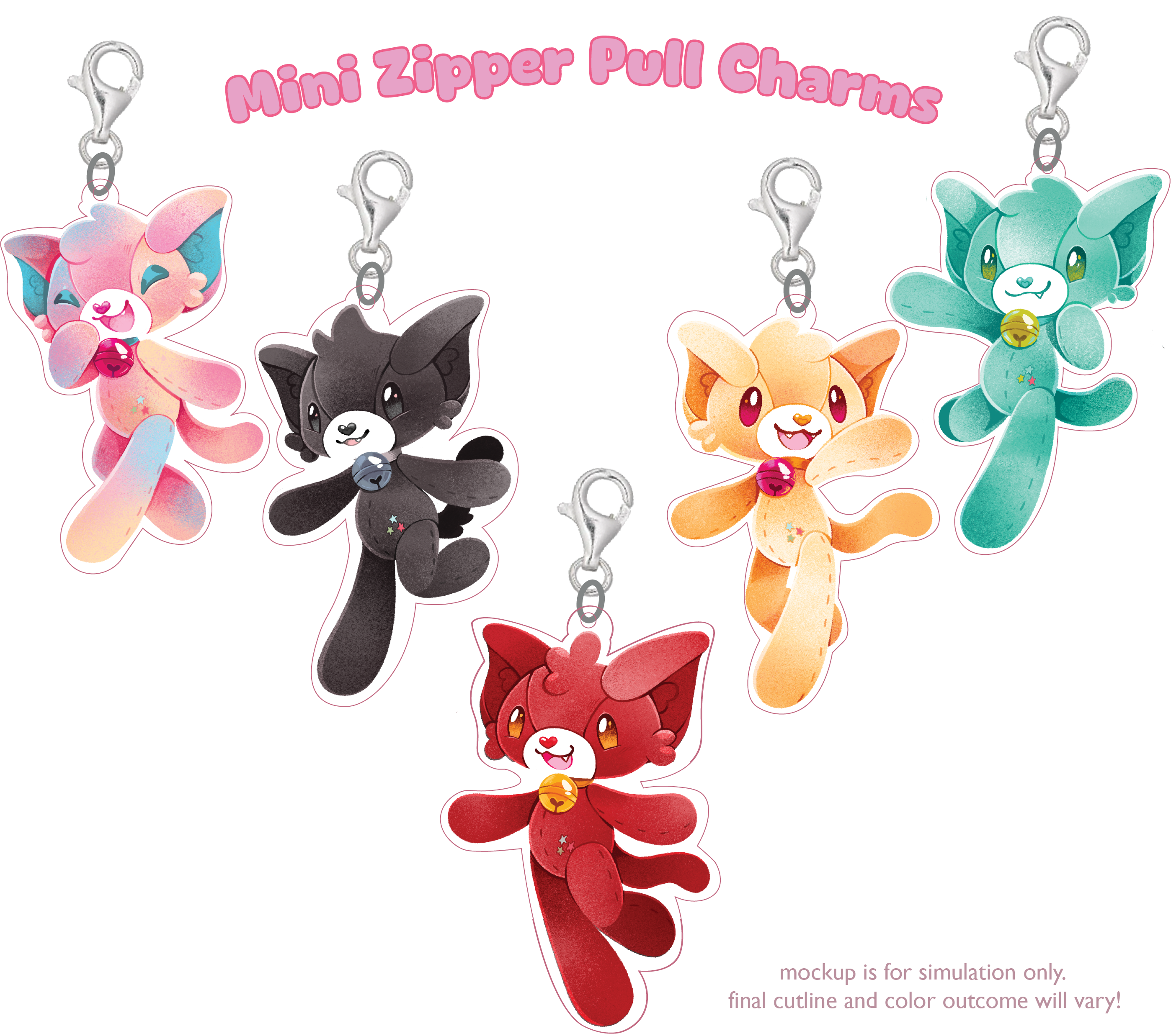 Acrylic Zipper Pull Charm (1 pc)