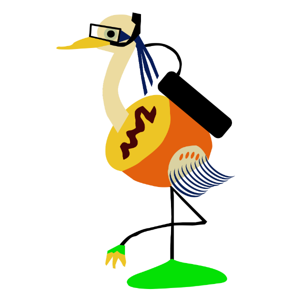 1x Grapefruit Heron Sticker