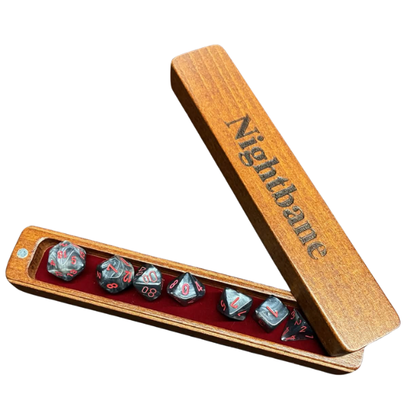 Nightbane® Wooden Dice Box and Dice Set