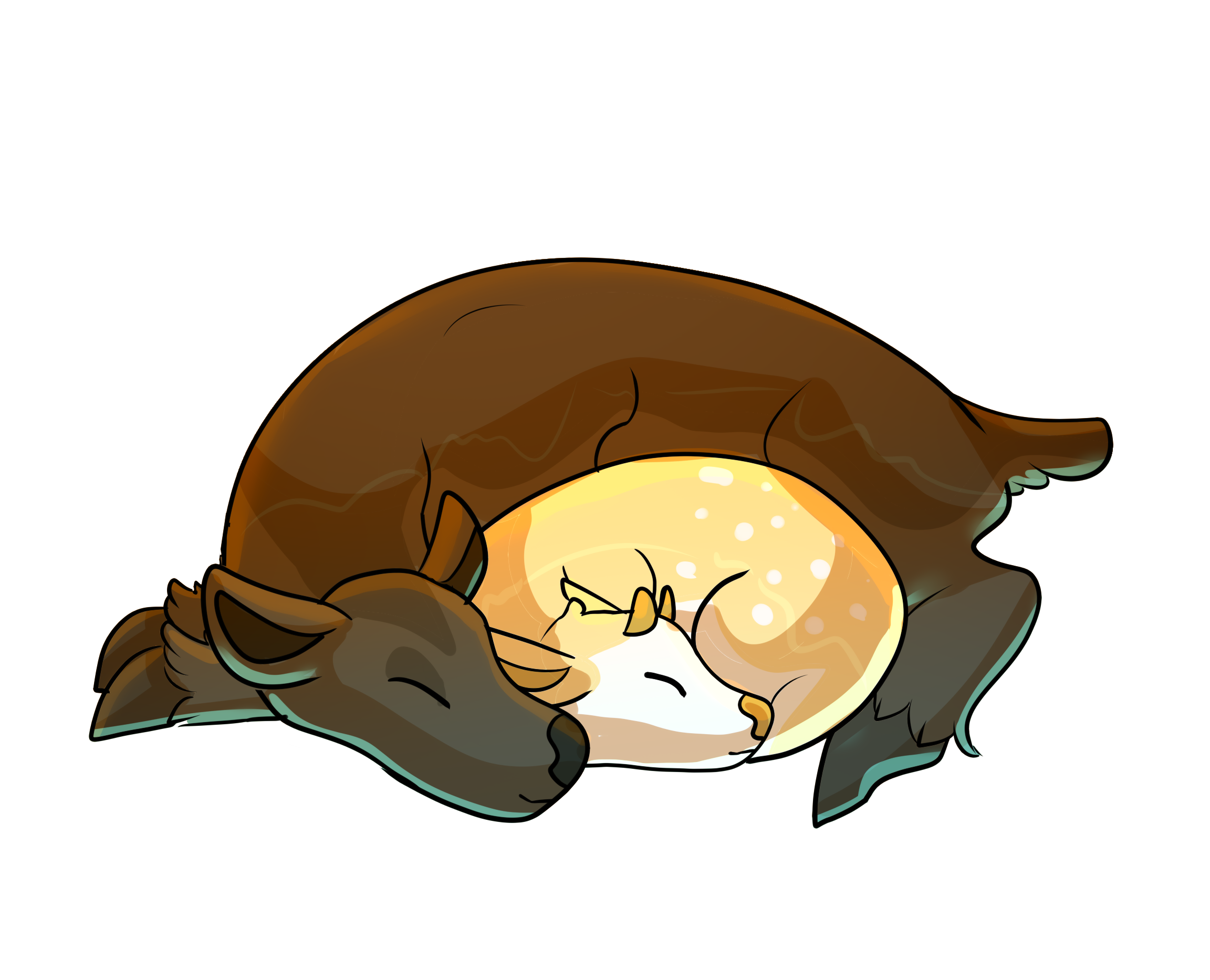Deer mom and child