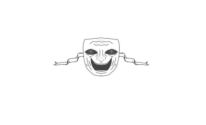 A very creepy, smiling mask