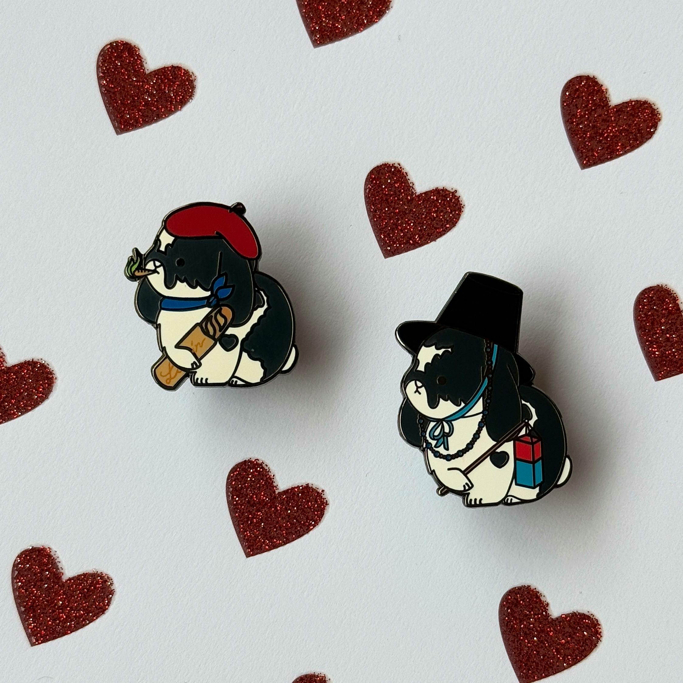 Fr+Kr Bunny Enamel Pin Pair 