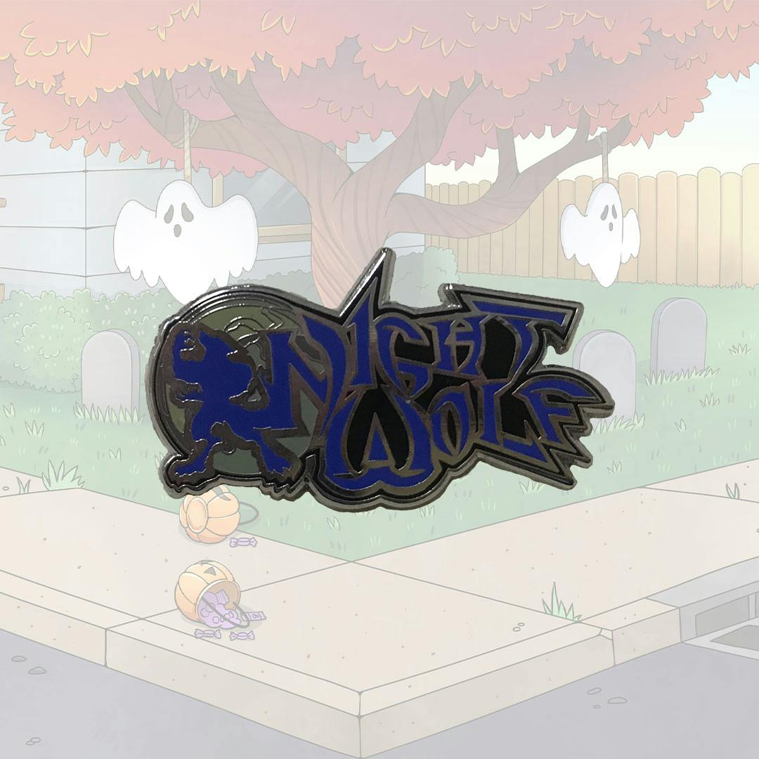 Night Wolf Logo 1.5" Hard Enamel Pin