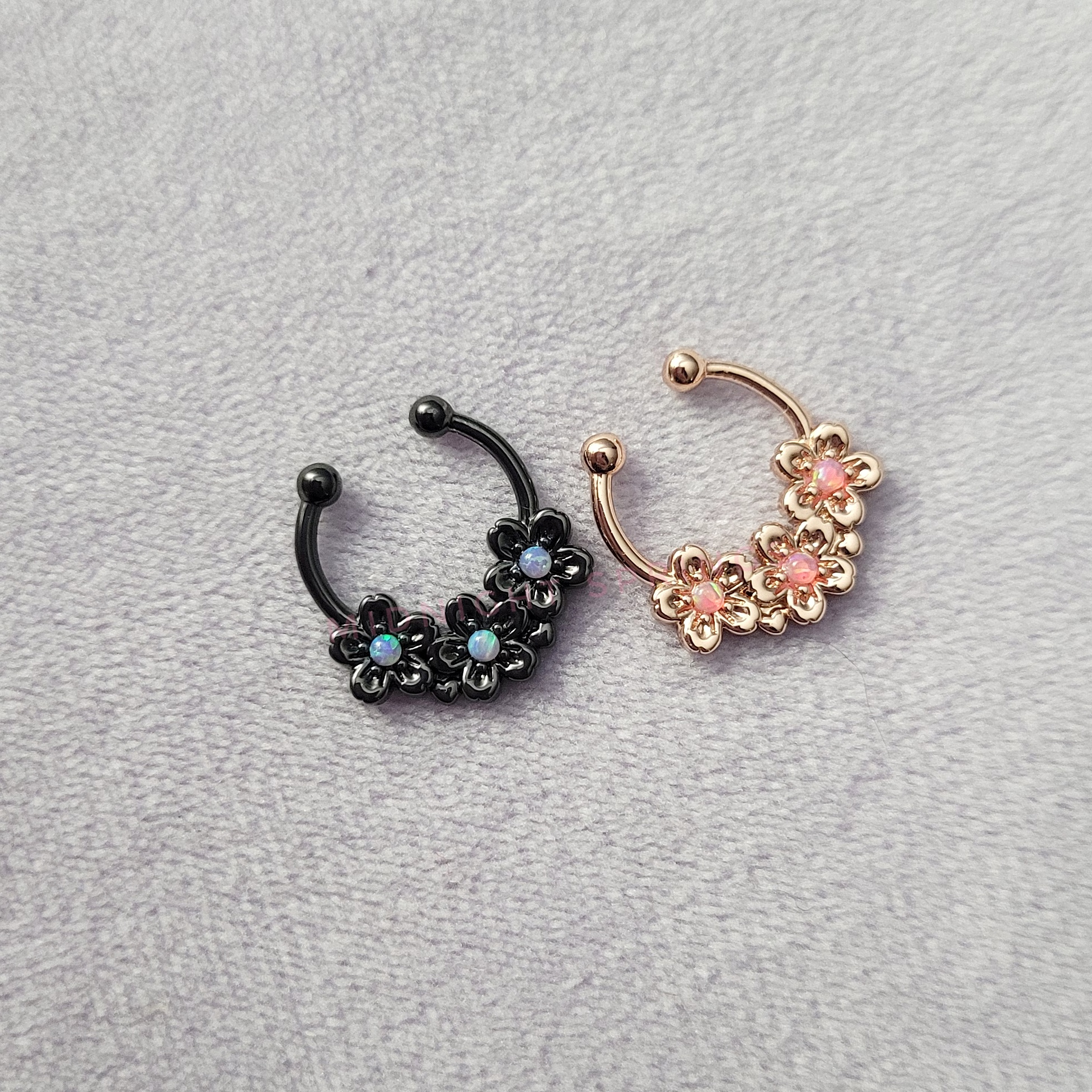 Sakura Septum Ring - Faux Black