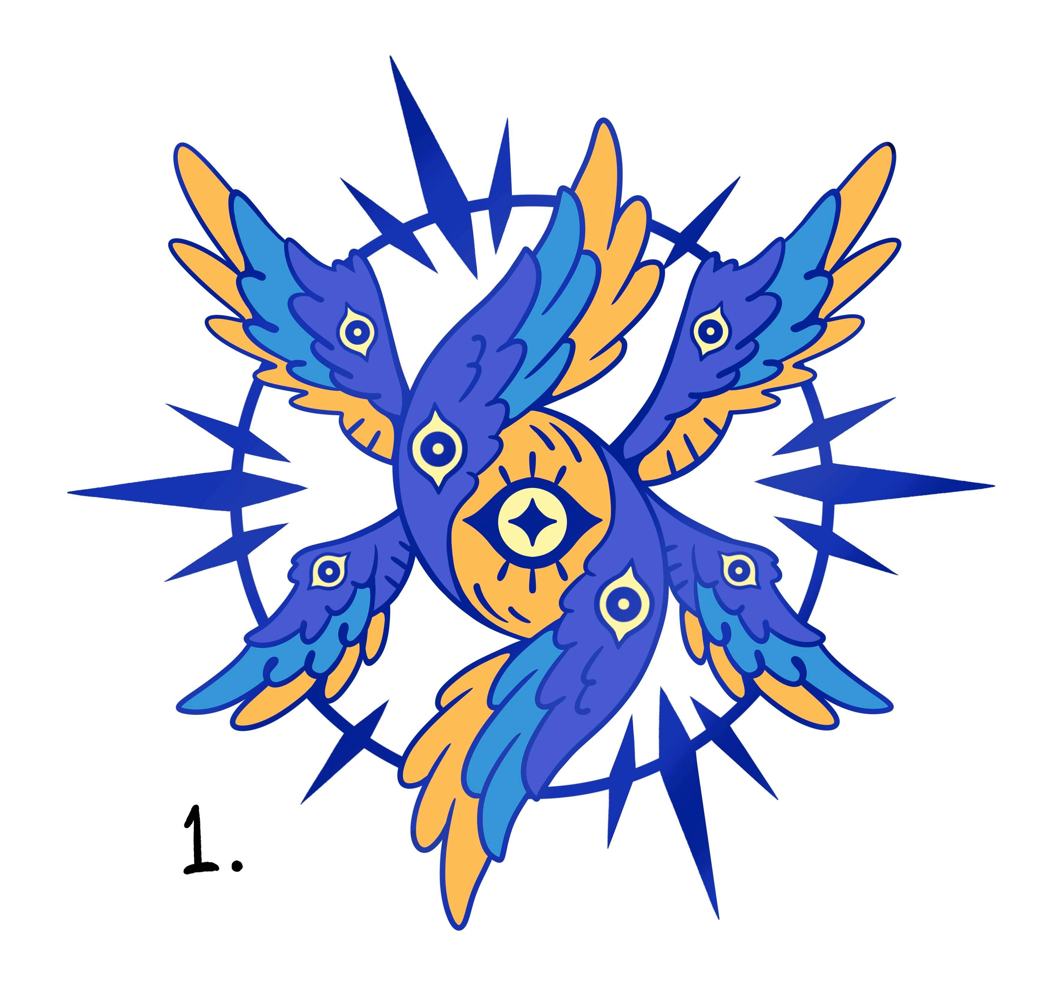 Blue Chrome Enamel Blue/Orange