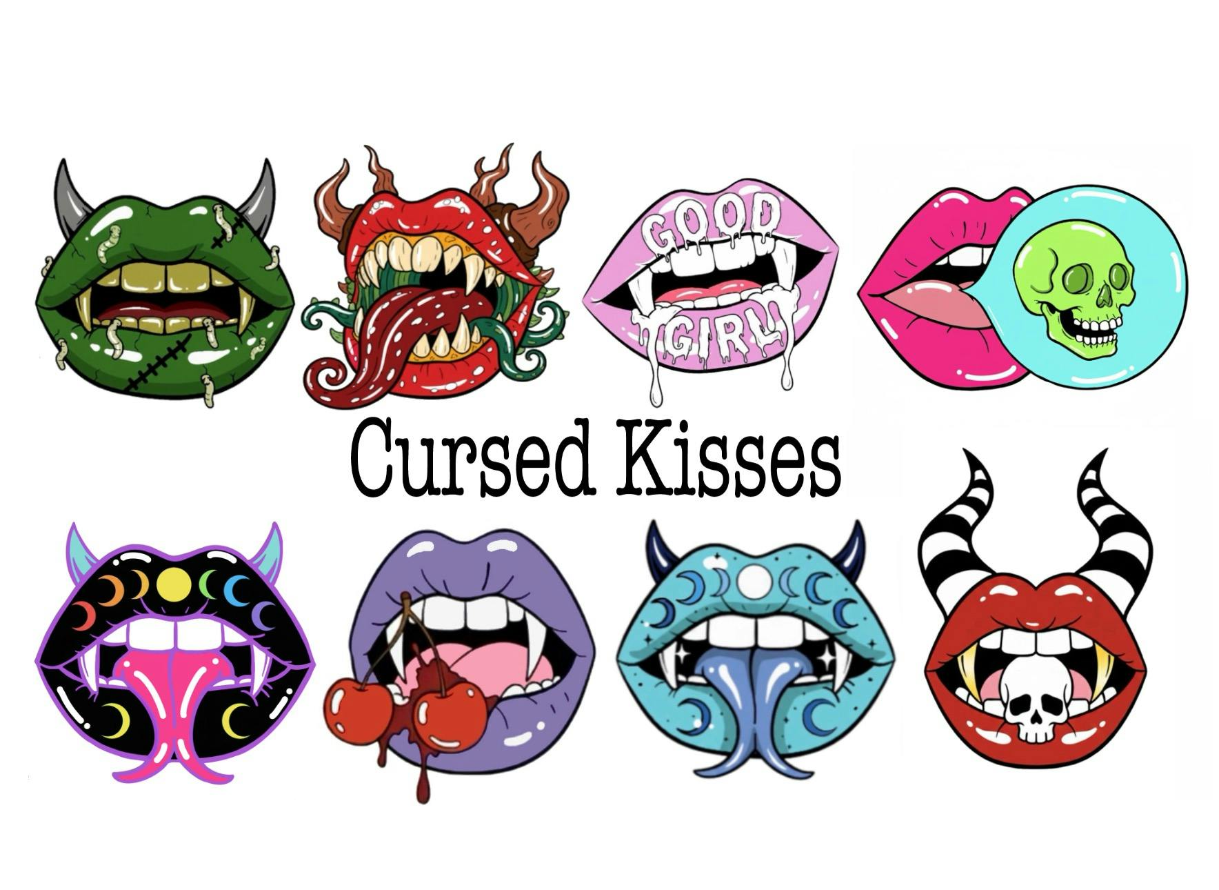 A single kiss enamel pin