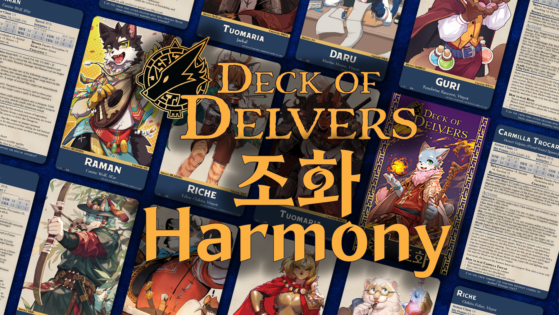 Deck of Delvers "Harmony": Tarot-Sized NPC Cards for 5e