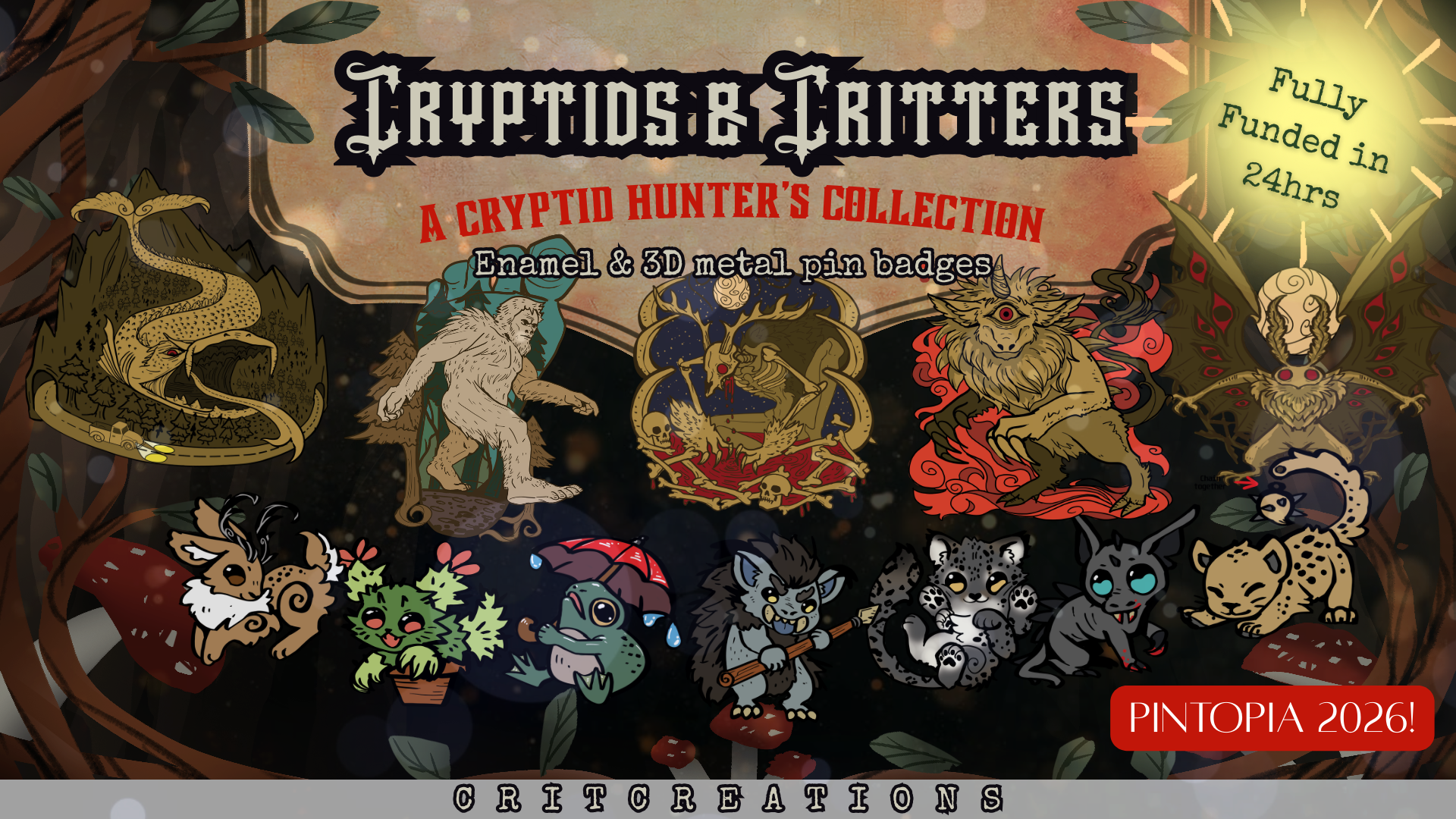 Launch Party | Cryptids and Critters - Folklore 3D Enamel Pin ...