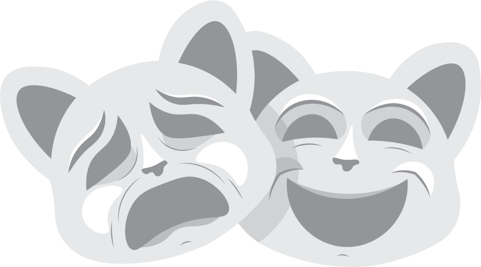 White Comedy Tradgedy Mask