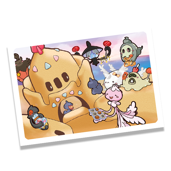 Halloween beach party mini print