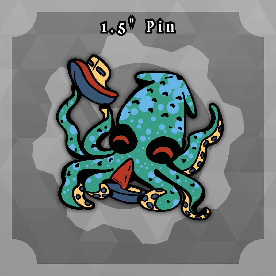 Dungeon Familiars: 1.5in Kraken Inkling Splash Pin