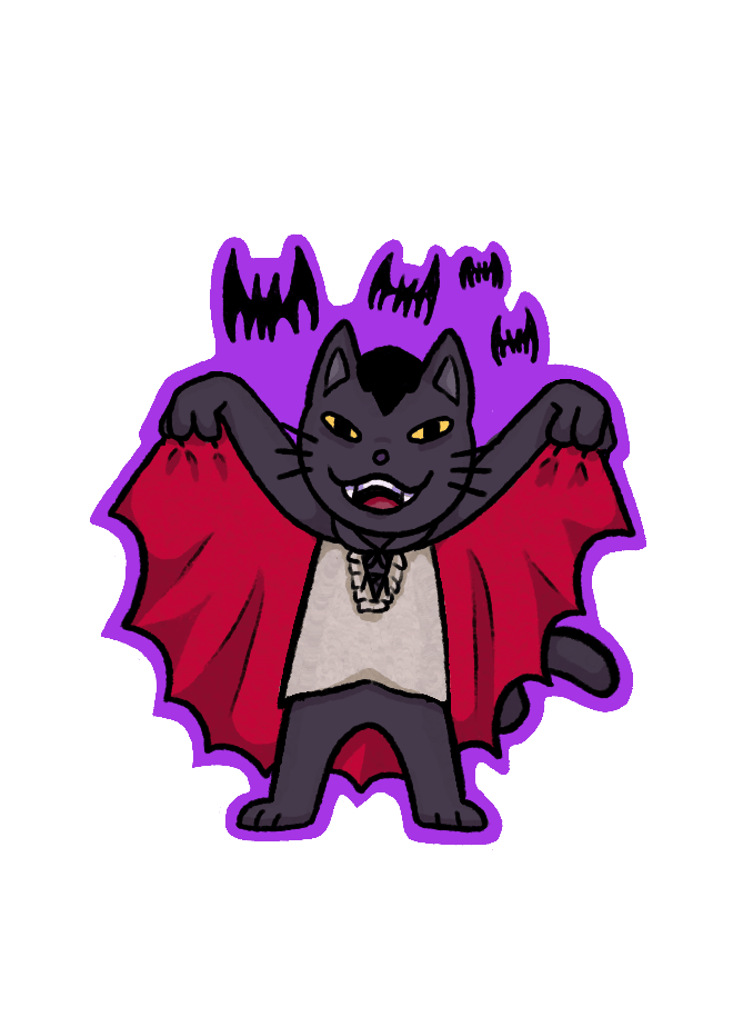 Vampire Cat Sticker