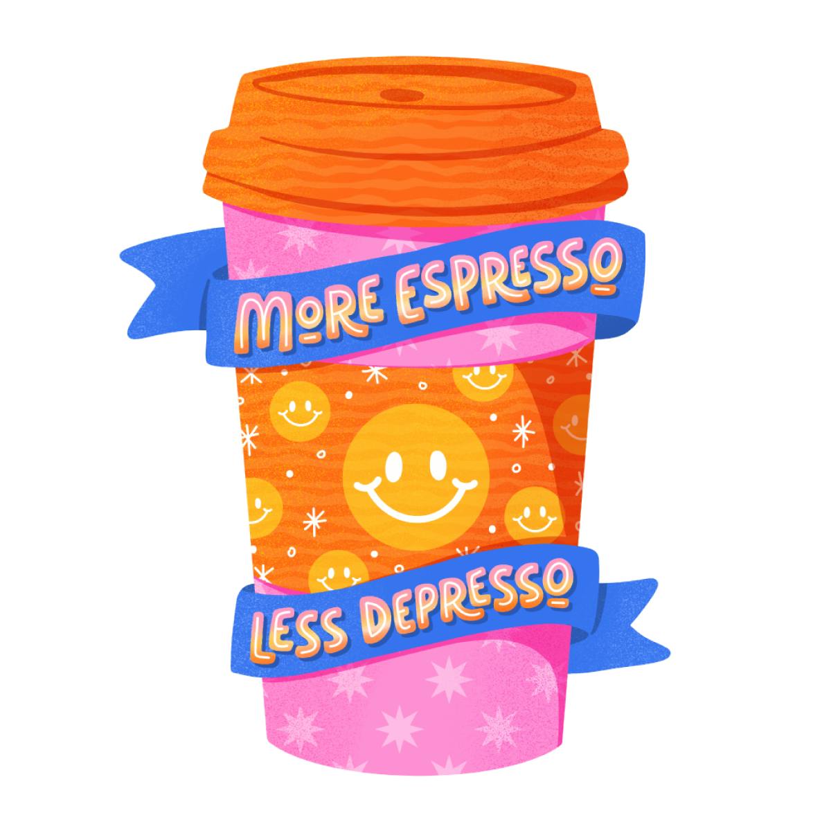 Less Depresso Sticker