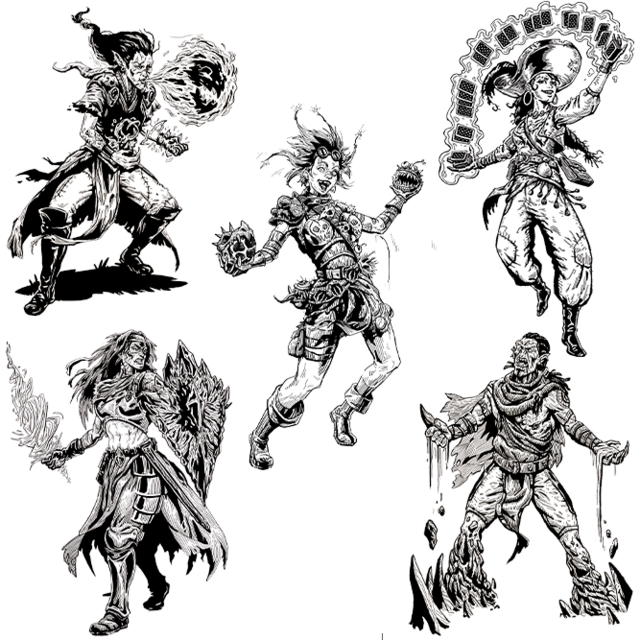 Elemental Storm Shadowdark Premade 1st Level Characters (Print + PDF)