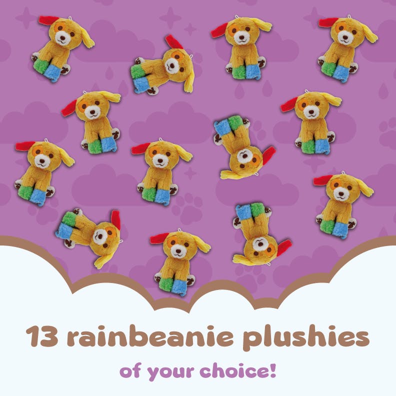 thirteen rainbeanie keychain plush