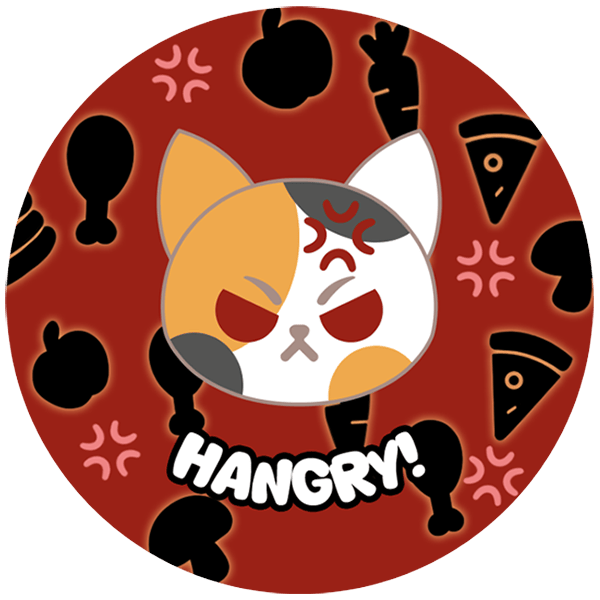 Hangry Calico Cat 2.25 inch Button