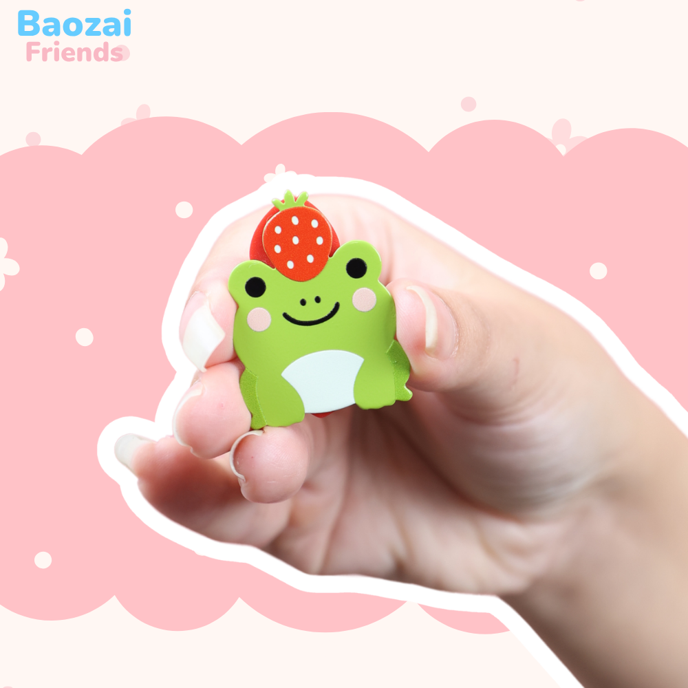 Ichigo the Strawberry Frog - Soft Dyed Enamel Pin (1.5")