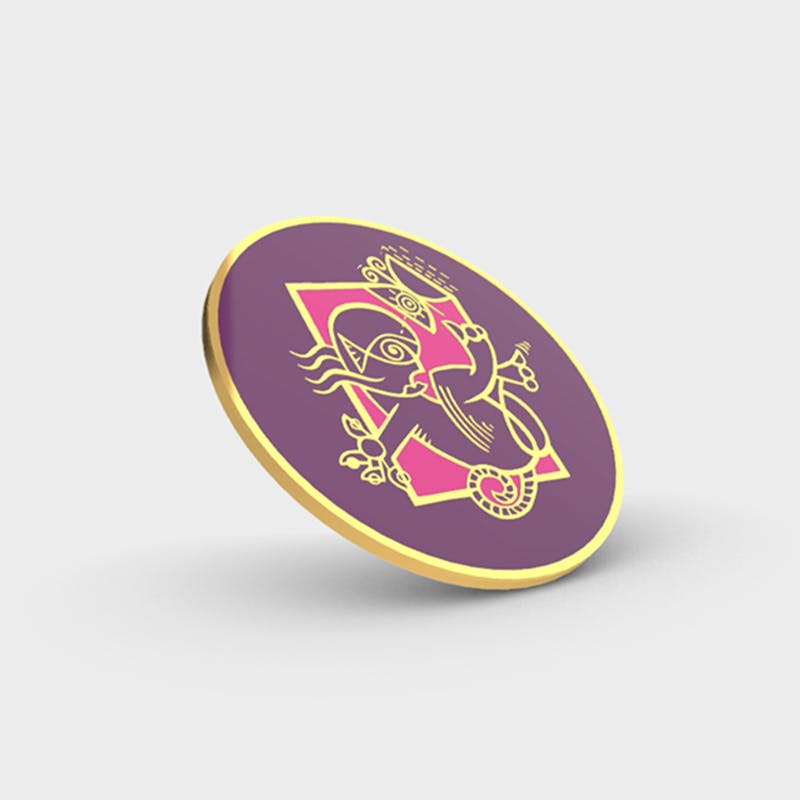 🎖️ Child with a pig's tail Luxury Pin -Purple 🟣-