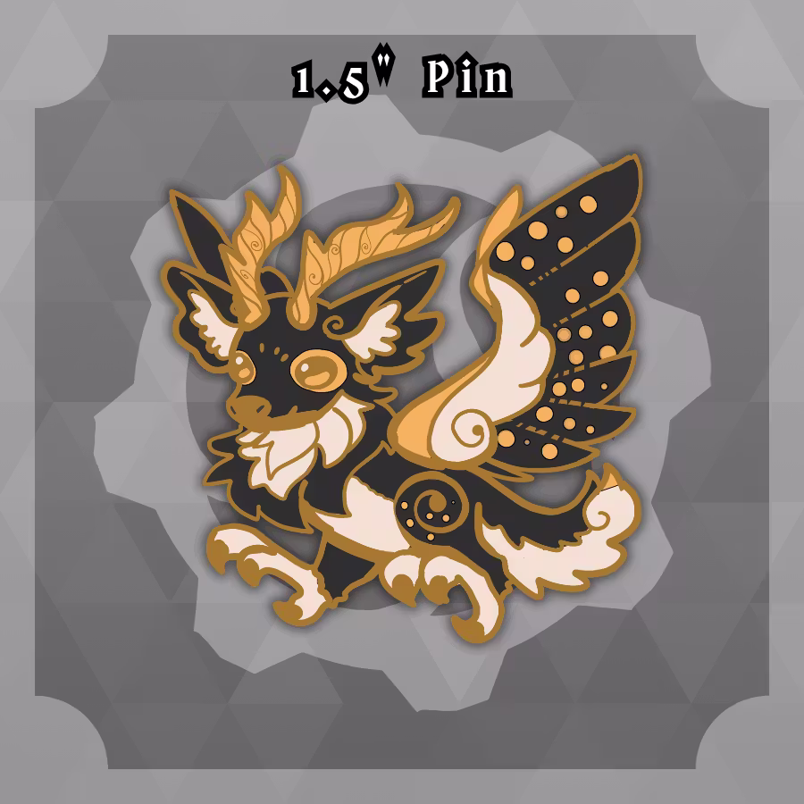 Dungeon Familiars: 1.5in Peryton Dusk Pin