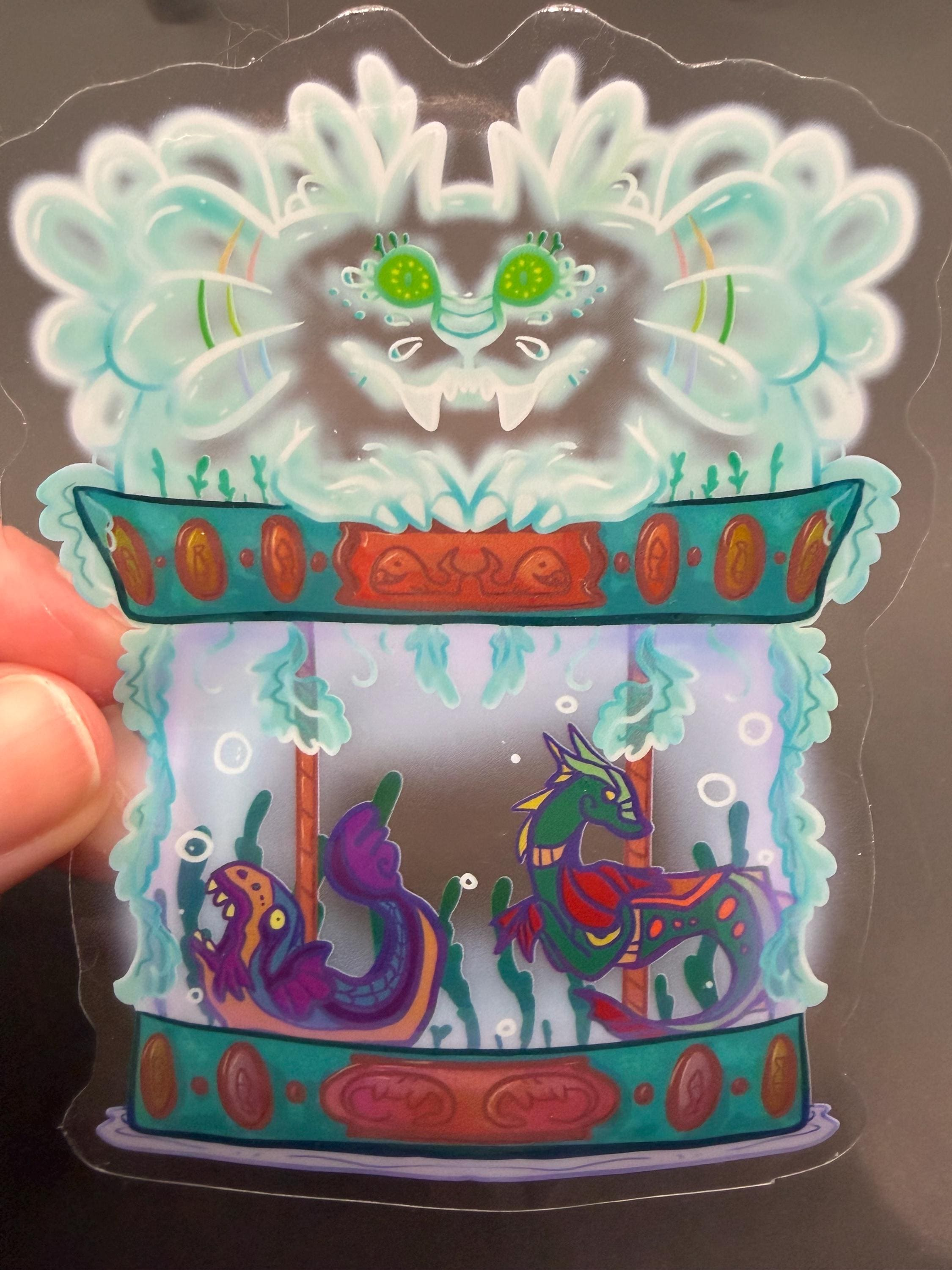 Transparent sea monster sticker